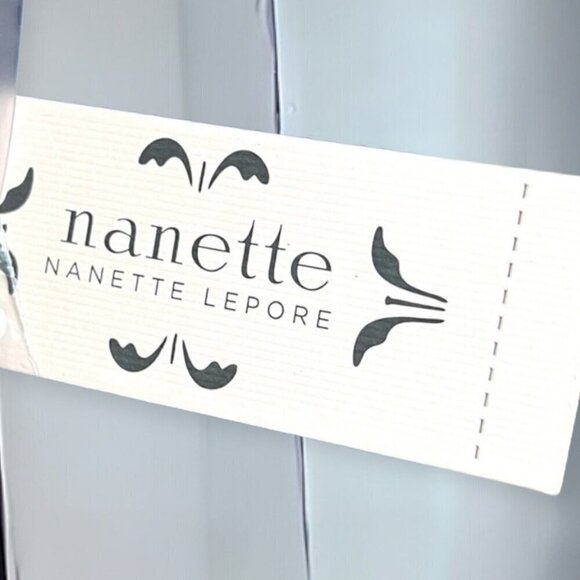 🌻NEW w/tag Nanette Lepore Navy Blue Pleated Waist Tie Shirt Dress Size 4. - Picture 10 of 11